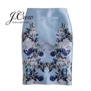 JCrew Collection No. 2 Pencil Skirt in Hummingbird Floral Bright Hydrangea 4
